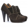 Eleganckie buty damskie 1091 brązowe zamszowe