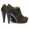Eleganckie buty damskie 1091 brązowe zamszowe