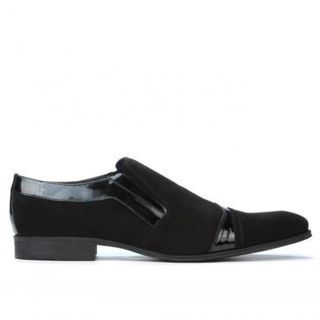 Eleganckie buty męskie 796 czarny welur