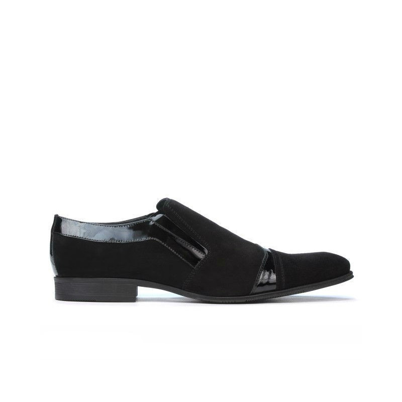 Eleganckie buty męskie 796 czarny welur