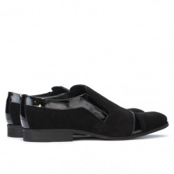Eleganckie buty męskie 796 czarny welur