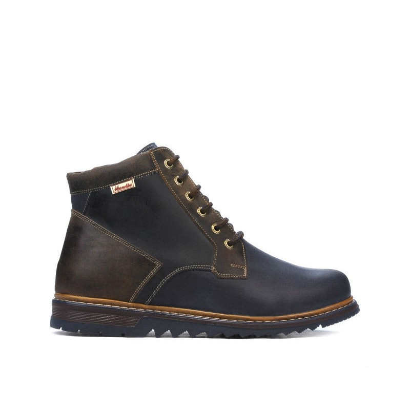 Buty męskie 497 tuxon indygo+brązowe