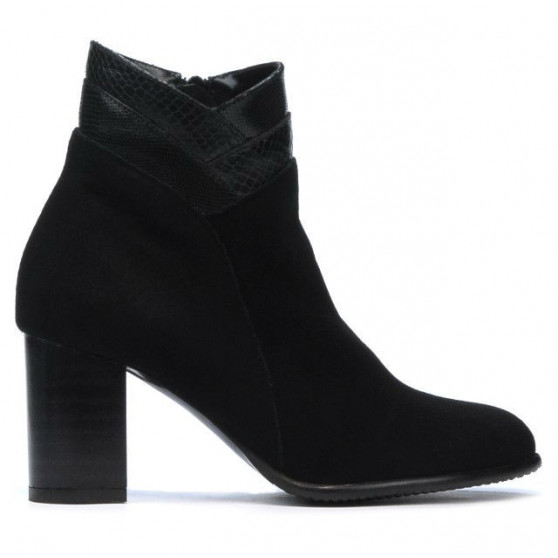 Damskie botki 1167 czarne antylopa