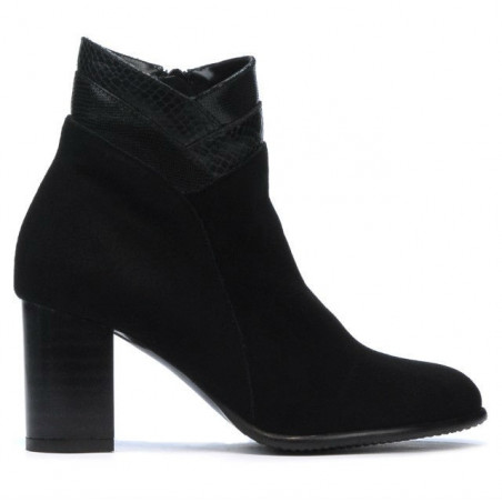Damskie botki 1167 czarne antylopa