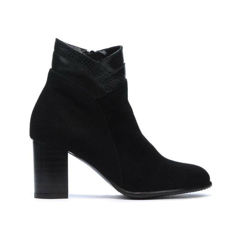 Damskie botki 1167 czarne antylopa