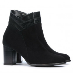 Damskie botki 1167 czarne antylopa