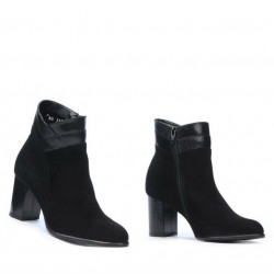 Damskie botki 1167 czarne antylopa