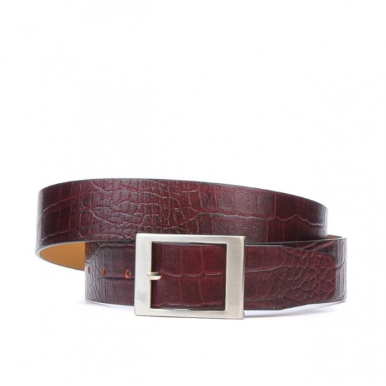Damski pasek 02m croco bordowy