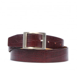 Damski pasek 02m croco bordowy