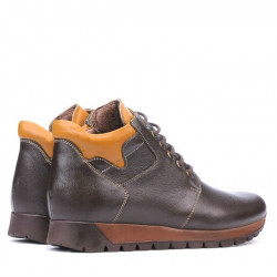 Buty męskie 495 kawa+brąz