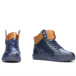 Buty męskie 4103 indygo+brązowy