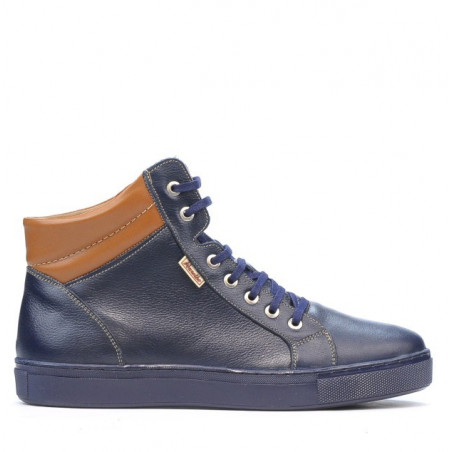 Buty męskie 4103 indygo+brązowy