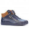 Buty męskie 4103 indygo+brązowy