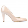 Eleganckie buty damskie 1234 lakierowana kość słoniowa