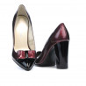 Eleganckie damskie buty 1262 lakier bordo + czarny