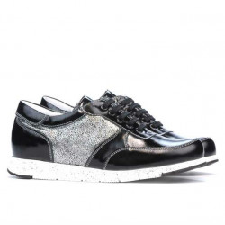 Damskie buty sportowe 682 czarny lakierowany łączony
