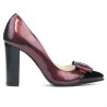 Eleganckie damskie buty 1262 lakier bordo + czarny