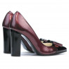 Eleganckie damskie buty 1262 lakier bordo + czarny