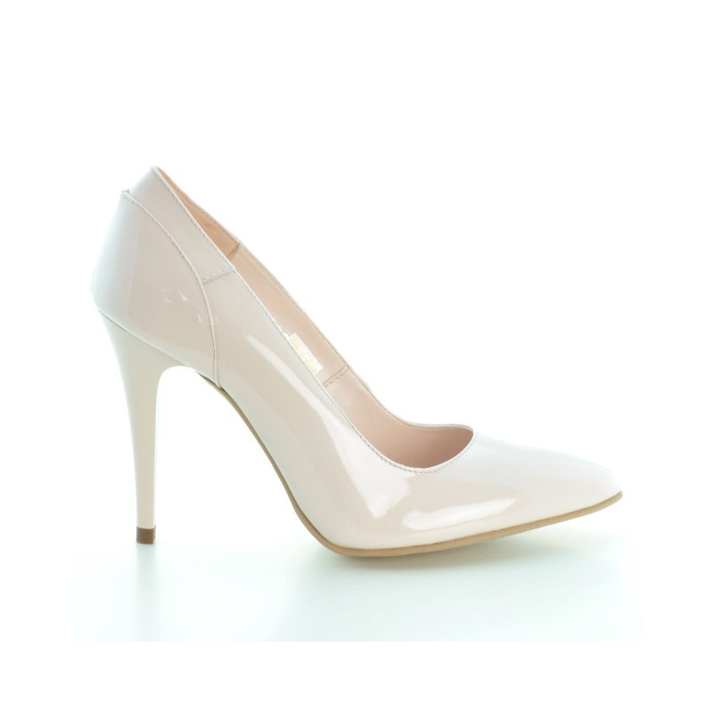 Eleganckie buty damskie 1230 lakierowany jasnoróżowy