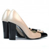 Damskie eleganckie buty 1262 lakier beż+czarny