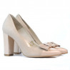 Eleganckie buty damskie 1262 sarnina kość słoniowa kombinowana