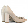 Eleganckie buty damskie 1262 sarnina kość słoniowa kombinowana