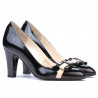 Eleganckie buty damskie 1263 lakierowane czarne+beżowe