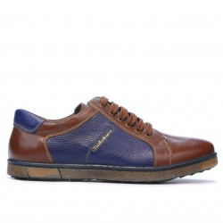Buty sportowe męskie 849 brązowe+indygo