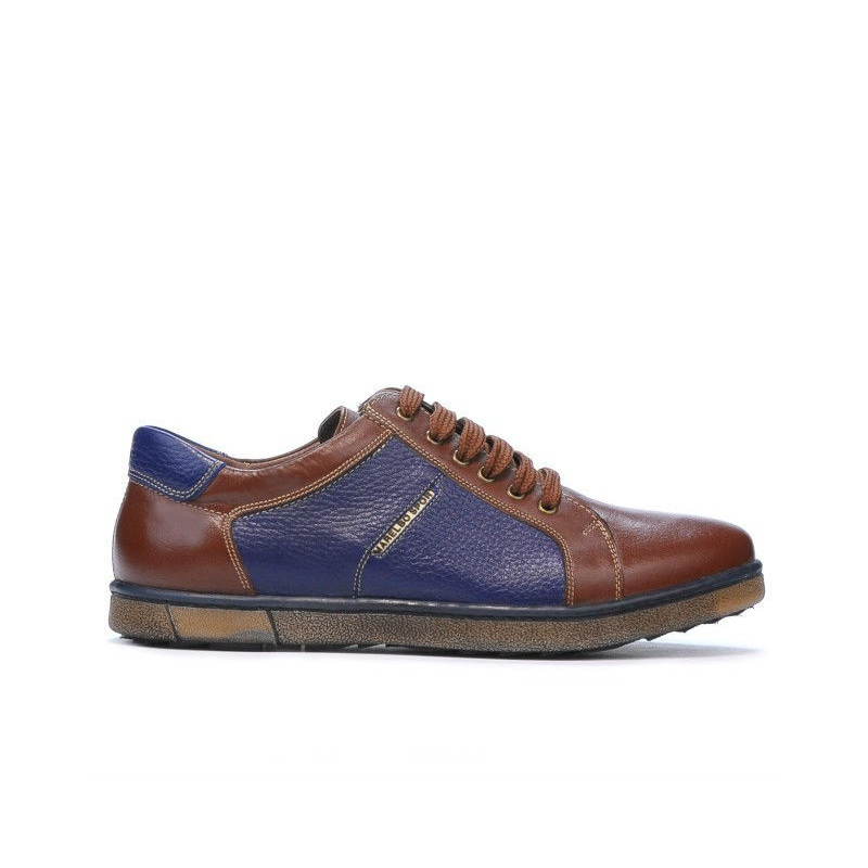 Buty sportowe męskie 849 brązowe+indygo