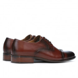 Eleganckie buty męskie 838 w ciemnym brązie