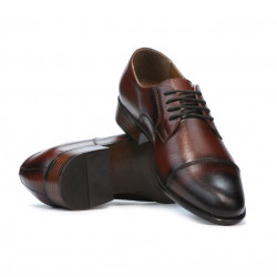 Eleganckie buty męskie 838 w ciemnym brązie