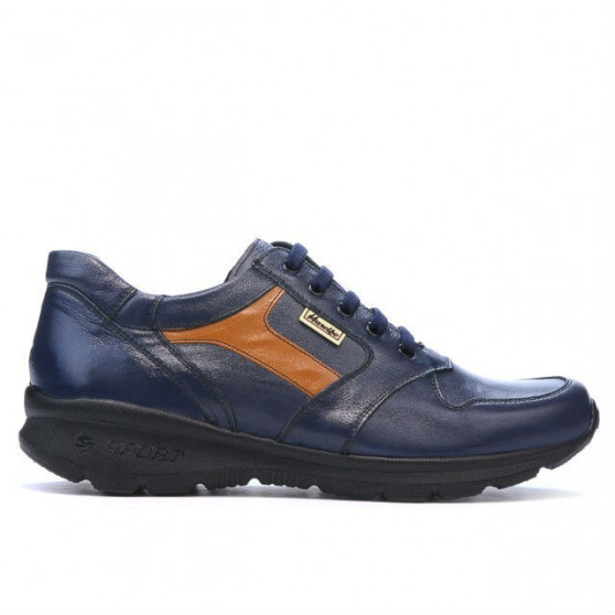 Męskie buty sportowe 827 indygo+brązowe