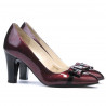 Damskie eleganckie buty 1263 lakier bordo+czarny