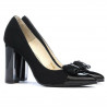 Eleganckie buty damskie 1262 czarny zamsz kombinowany