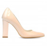 Eleganckie buty damskie 1261 lakierowane kość słoniowa