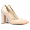 Eleganckie buty damskie 1261 lakierowane kość słoniowa