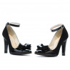 Eleganckie buty damskie 1264 czarny antilopa+lakier czarny