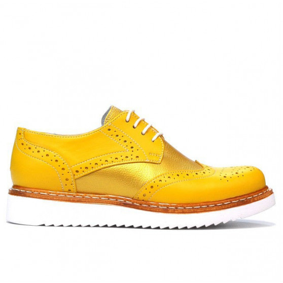 Damskie buty casual 663-1 żółty kombinowany