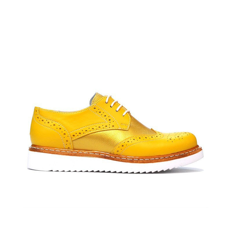Damskie buty casual 663-1 żółty kombinowany