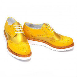 Damskie buty casual 663-1 żółty kombinowany