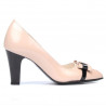 Eleganckie buty damskie 1263 lakierowane kość słoniowa+czarny
