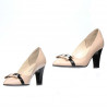 Eleganckie buty damskie 1263 lakierowane kość słoniowa+czarny