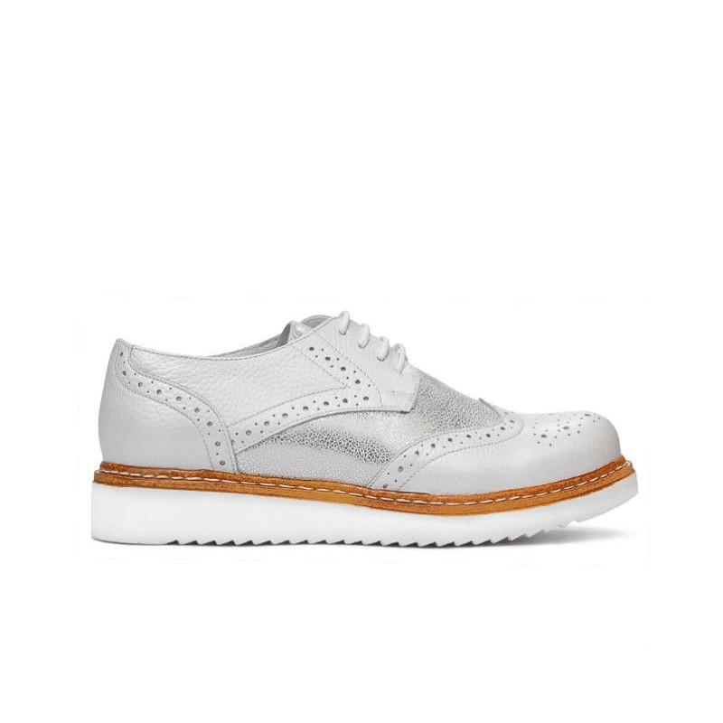 Damskie buty casual 663-1 biały perłowy kombinowany