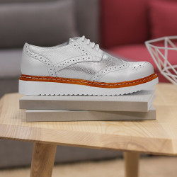 Damskie buty casual 663-1 biały perłowy kombinowany