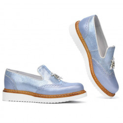 Damskie buty casual 659 niebiesko-perłowe kombinowane