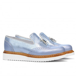 Damskie buty casual 659 niebiesko-perłowe kombinowane