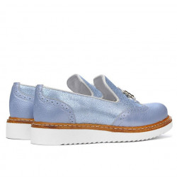 Damskie buty casual 659 niebiesko-perłowe kombinowane