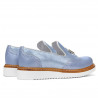 Damskie buty casual 659 niebiesko-perłowe kombinowane
