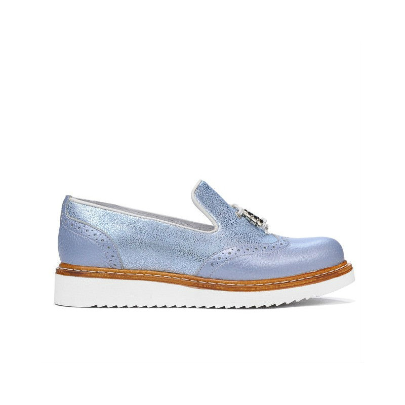 Damskie buty casual 659 niebiesko-perłowe kombinowane