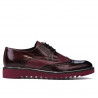 Półbuty casual męskie 831 lakier bordo łączony